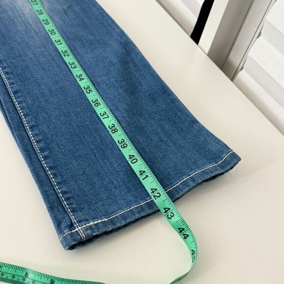 Ariya Bootcut Jeans Women Sz 13/14 Stretch Stitch Flap Distressed Western Grunge - Picture 7 of 16